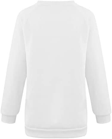 Женска маица зимска џемпер спортска екипаж блуза удобна пулвер со долги ракави џемпери лабави врвови кошула