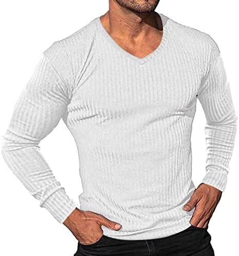 Машка модна атлетска маичка вежба за вежбање мускули кошули V-вратот со цврста боја маичка со маички