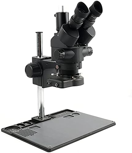 KXA 7X-45X Зум Индустриска Лабораторија Симул-Фокусна Алуминиумска Легура Стерео Микроскоп Тринокуларен Микроскоп Поставен За Поправка