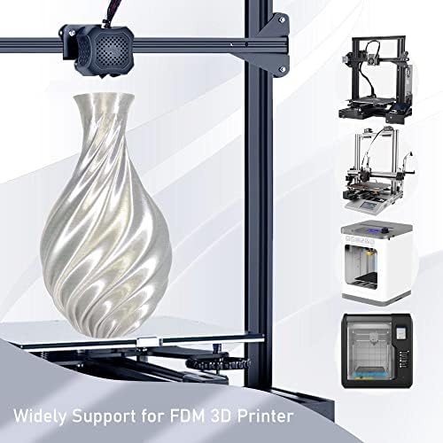 OEM MIKA3D свилен металтик сјаен сребрен PLA 1.75mm 3D печатач за печатење, широко поддршка за повеќето 3D печатач за печатење, 2.2 bs 1kg Silk
