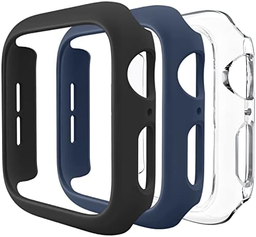 3 пакет компатибилен за кутија Apple Watch 44mm Серија 6 Серија 5 Серија 4/SE, тврд компјутер браник за заштитна рамка за покривање [без филм