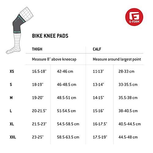 G-форма Pro-X2 Планински велосипедски влошки на коленото-ракав за компресија на коленото за мажи и жени-црно/бело, возрасно X-LARGE