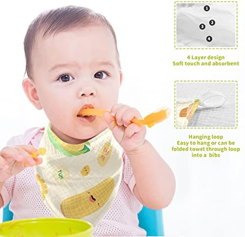 vvfelixl Бебе муслински мијалници, сезонски шема слатка пченка бебешка крпа, памучно бебе за лице за новороденчиња за новороденчиња