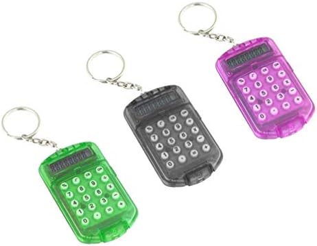 Nuobesty 3PCS џеб калкулатор клуч прстен мал мал преносен мини електронски калкулатор за деца дома ученици