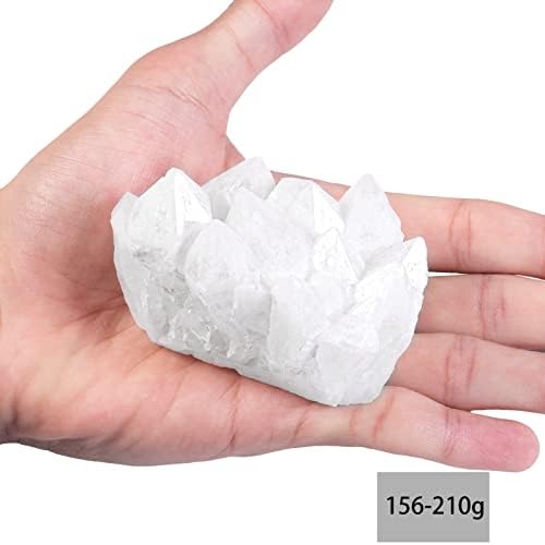 Nupuyai Природно чист кварц кристален кластер камен примерок Неправилен суров карпа кристал геоде дома за лекување/медитација/колекција, 0,15-0,29
