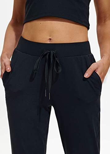 Pantsенски џогери со либин, лесни џемпери со џебови со џебови, атлетски заоблени панталони за тренингот, дневна