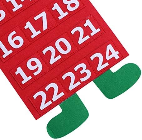 Божиќен Календар За Доаѓање 2022 Година, Календар За Одбројување На Дедо Мраз Од Неткаен Материјал со 24 Џебови ЅИД ВИСИ ОДБРОЈУВАЊЕ