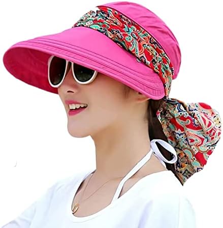 Womenените сончеви капа со одвојлива круна и капаче на вратот на шал, капа за заштита на вратот, капаче од лето широко распространетоста шапка