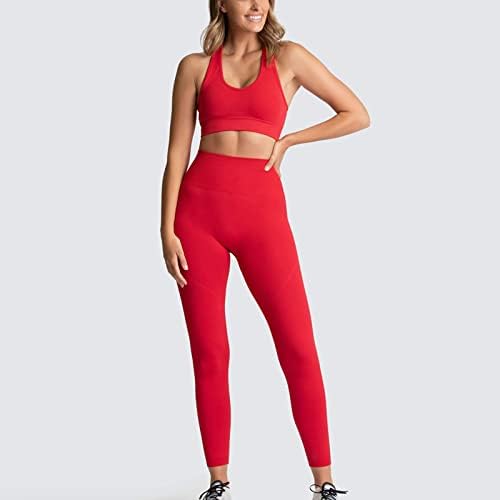 Црвени жени лето есен за кревање на камизол резервоар Основен пантолона облека спортска јога плус големина пантолона за дами E4 E4 S