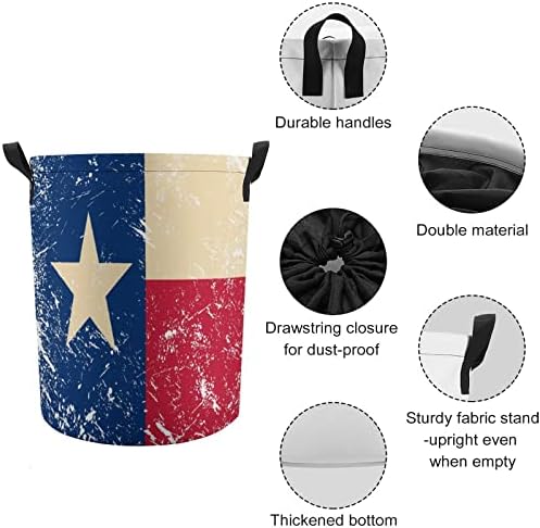 Државно Знаме На Тексас Перење Алишта Попречуваат Складирање На Врвки Корпа За Перење Голема Кошница За Организатор На Играчки