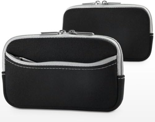 Boxwave Case for Blackview A10 - мекото количество со џеб, мека торбичка неопрена покриена ракав Зипер џеб за Blackview A10 - jet Black со сива