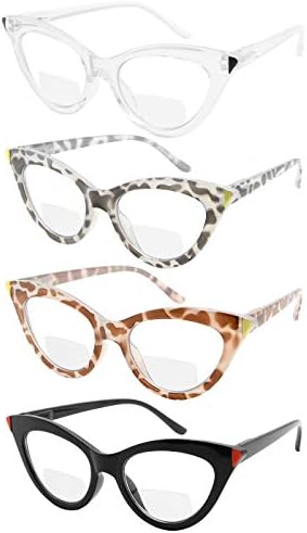 Очила 4-Пакет Шик Бифокални Очила За Читање Жени Бифокални Читатели За Мало Лице