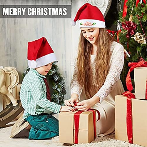 ЕВАИД 2 парчиња Везени Капи На Дедо мраз За Возрасни Божиќна Капа На Дедо мраз За Божиќ Нова Година Материјали За Забави