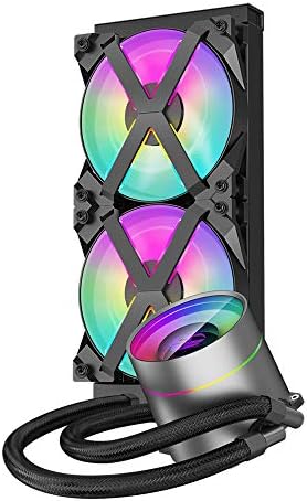 DeepCool Замокот 240ex RGB Aio Течни Процесорот Кулер, Анти-Истекување Технологија, Две Mf120gt A-RGB PWM Вентилатори, Жица Контролер И 5V-D-G 3-Пински Матична Плоча Конектор, TR4/AM4 Поддр