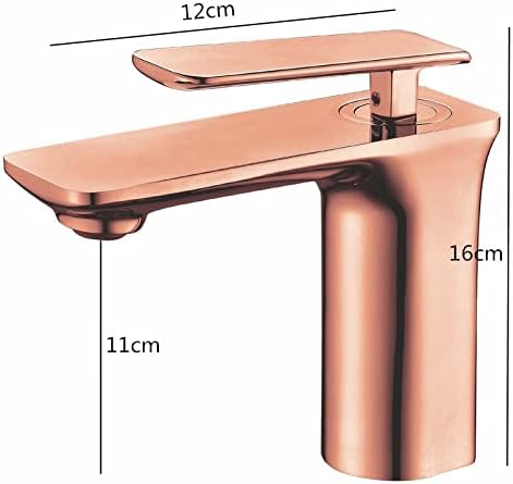Бања од бања, цврст месинг од розово злато миксер, чешма топла и ладна единечна рачка палуба монтирана тапа за басен
