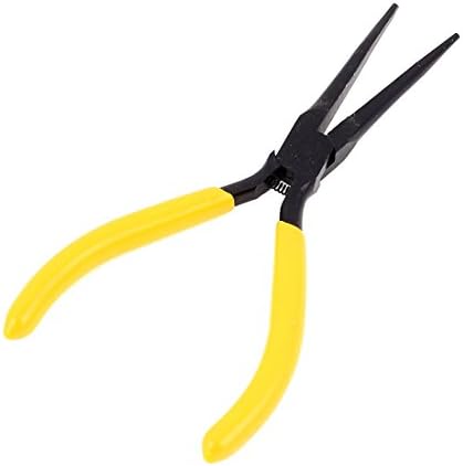 Аексит пластична обложена клешти метална рачка пролет натоварена нос клетка жица алатка за сечење на жица 14,5 см долга -нос клешти жолто црно