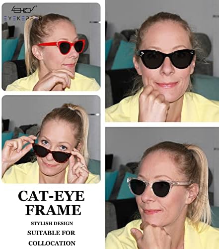 Eyekepper Заштедете 10% на 2 пакувања Бифокални очила за сонце од сонцето класично мачко-очи преголема кафеава желка +2,00