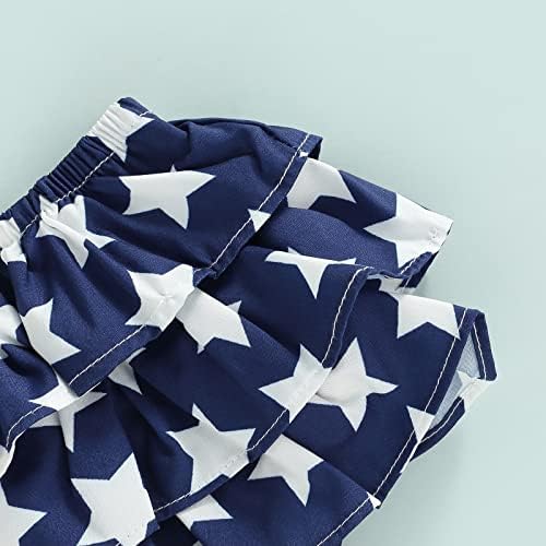 Четврто јули бебе девојче облека со писмо Ромпер Американско знаме starsвезди и ленти шорцеви 4 -ти јули облеки облека