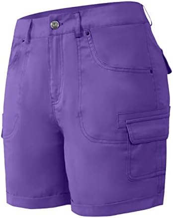 Shortsенски шорцеви на Uqrzau Jean Jean High Weaist Модни спортски панталони со џебни цврсти постелнини панталони, обични џин шорцеви