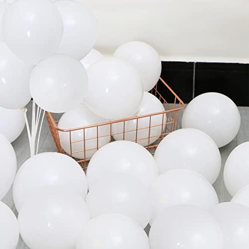 100 Спакувајте Бели Балони Со Пумпа, 12 Инчни Бели Балони Од Латекс за Роденденска Забава, Свадба, Материјали За Забави, Бисерни Бели Балони