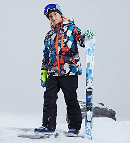 Скија јакна и панталони од Хотјан Момци костуми на ветерници водоотпорни деца снег костум зимски топло палта ски костум