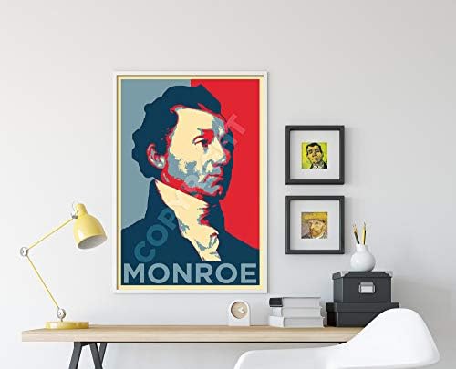 Jamesејмс Монро Уметнички печати „Надеж“ - Подарок за печатење по постер - претседател на САД // Големина: 9 x 6 инчи