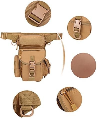 Мулти-намена тактичка алатка за торбички за нозе, алатка фани бутовите пакувања за нозе во воена мотоцикл камера Верзифак алатка торбичка, црна/којота