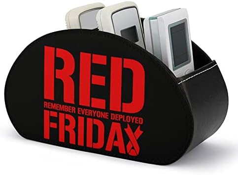 R.E.D Запомнете сите распоредени кутии за складирање на далечински управувач со црвен петок, PU повеќефункционални ТВ далечински управувачи