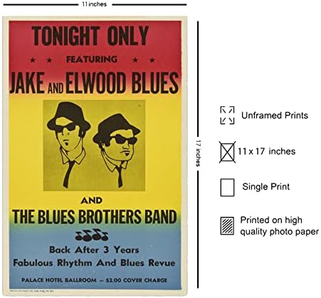 Xihoo The Blues Brothers in Concert Poster Framless Подарок 12 x 18