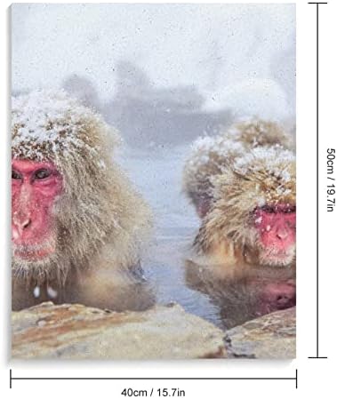 Снежните Мајмуни Сликаат По Бројки Комплети ПЛАТНО САМ Акрилно Масло Сликарство За Декор На Домашен Ѕид 12х16 Инчи