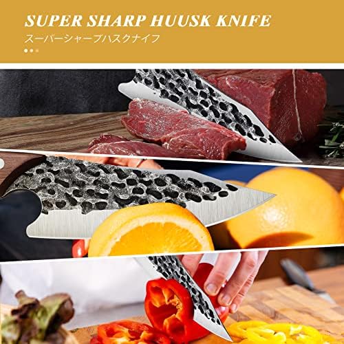 Хуск Викинг Нож Со Обвивка Рака Фалсификувани Коска Нож Пакет Со Високо Јаглероден Челик Месо Сечење Нож