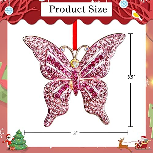 Whatsign Butterfly Christmas Ornament 2022 Monarch Puterfly Ornaments за новогодишна пеперутка Божиќна украс декорација пеперутка елка украс пеперутка подароци за жени девојки деца деца