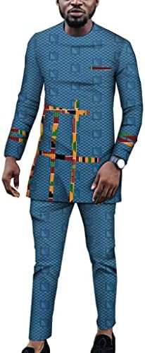 Дашики мажи африканска облека модна костум за крпење печатени долги кошули врвни и панталони племенски облеки обични тренерки