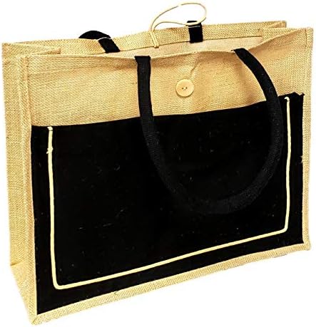 Гроздобер стил јута со памучен џеб за еднократна употреба на голема торба за намирници - Достапна за прилагодена персонализација