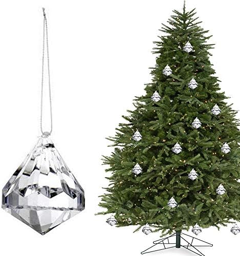 Hohiya 24pc кристални украси новогодишно дрво дијамантски украси топки Клиренс виси кристали за централни делови акрилни скапоцени камења декоративни јасни чисти
