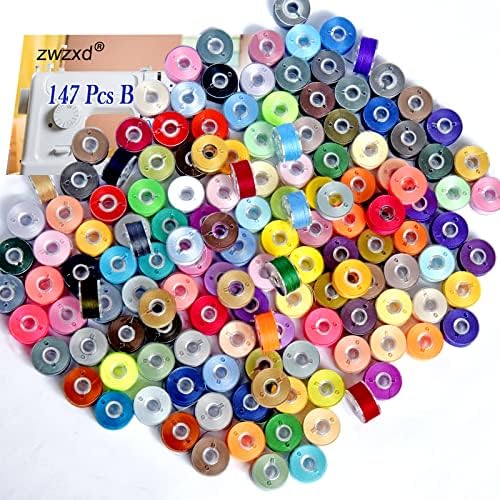 147 парчиња шиење навои Бобинс Виножито бои （Пакување кутија за подароци）