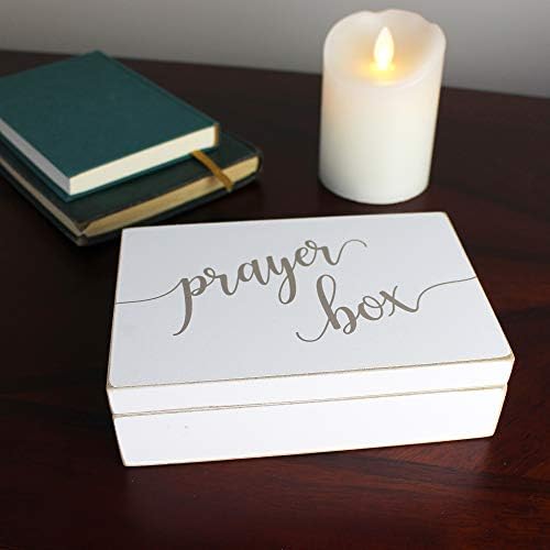 Лилијан Роуз Бела потресена кутија со молитвени картички, 6,5 , надвор од бела боја