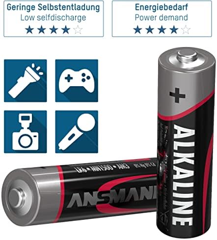 Ansmann AA алкални батерии долг живот со голем капацитет за часовници, радија, далечински управувачи, телефони, итн.