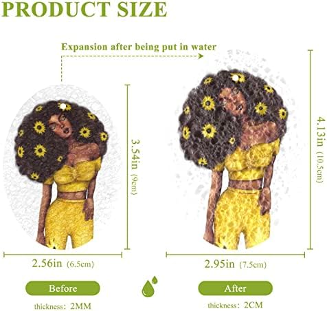 Alaza hippie Афроамериканка жена сончоглед природни сунѓери кујнски целулоза сунѓер за садови миење бања и чистење на домаќинства,