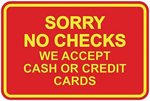 Извинете, нема проверки, прифаќаме знак за готовина или кредитни картички - мал