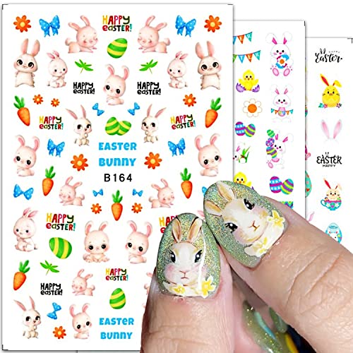 12 листови Велигденски налепници за нокти Симпатична налепница за уметност за нокти на налепница декорација за нокти украс за