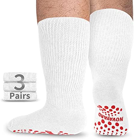 Новајард не лизга дијабетични чорапи Широки невропатија чорапи Едем баријатриски болнички чорапи 4 пара