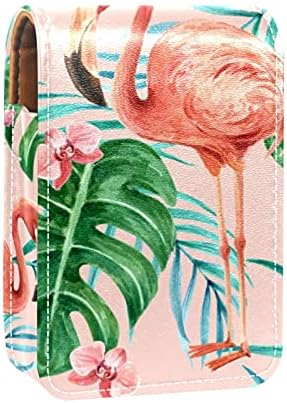 Шминка Кармин Случај За Надворешни Тропски Фламинго Модел Пренослив Кармин Организатор Со Огледало Дами Мини Шминка Торба Трае До 3 Кармин