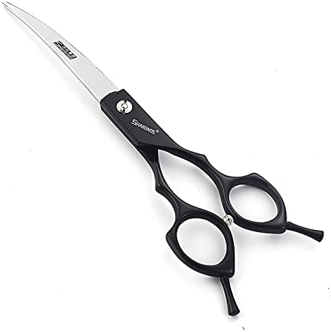 Шарондс 7-инчни професионални ножици за чешлање миленичиња, ножици во форма на лак може да се користат позитивно и негативно, погодни за