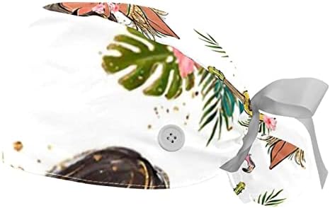 Работно капаче VBFOFBV со копчиња за џемпери лента вратоврска назад буфонски капи, хавајски цртан филм девојче прекрасна тропска