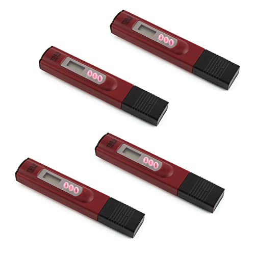 4PCS TDS-METER, дигитален тестер за сол во базен 1-9990ppm, TDS, EC & Temp Meter 3 in 1, Sality PPM тестер мерач резолуција на титаниум