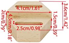 Utalind 2 парчиња држач за приказ на екранот шестоаголник дрвен накит прстен прстен штанд бука дрвени двокреветни држачи за прстени за шоу и