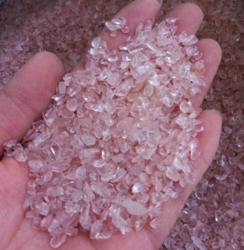 Нови 1/2 lb најголемиот дел од камења розови кирстали Reiki лековити чипови мини роза кварц се распарчи
