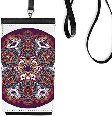 Култура Шарена асиметрична шема Телефонски паричник чанта што виси мобилна торбичка црн џеб