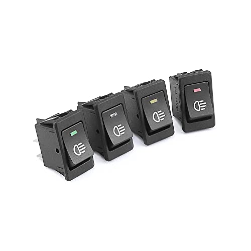 1PCS KCD4 Rocker Switch Onf-Off 2 Позиција 4 Pins LED 12V 35A Automobile Refting Fig Laf Switch со прекинувач за светло рокер, црвено